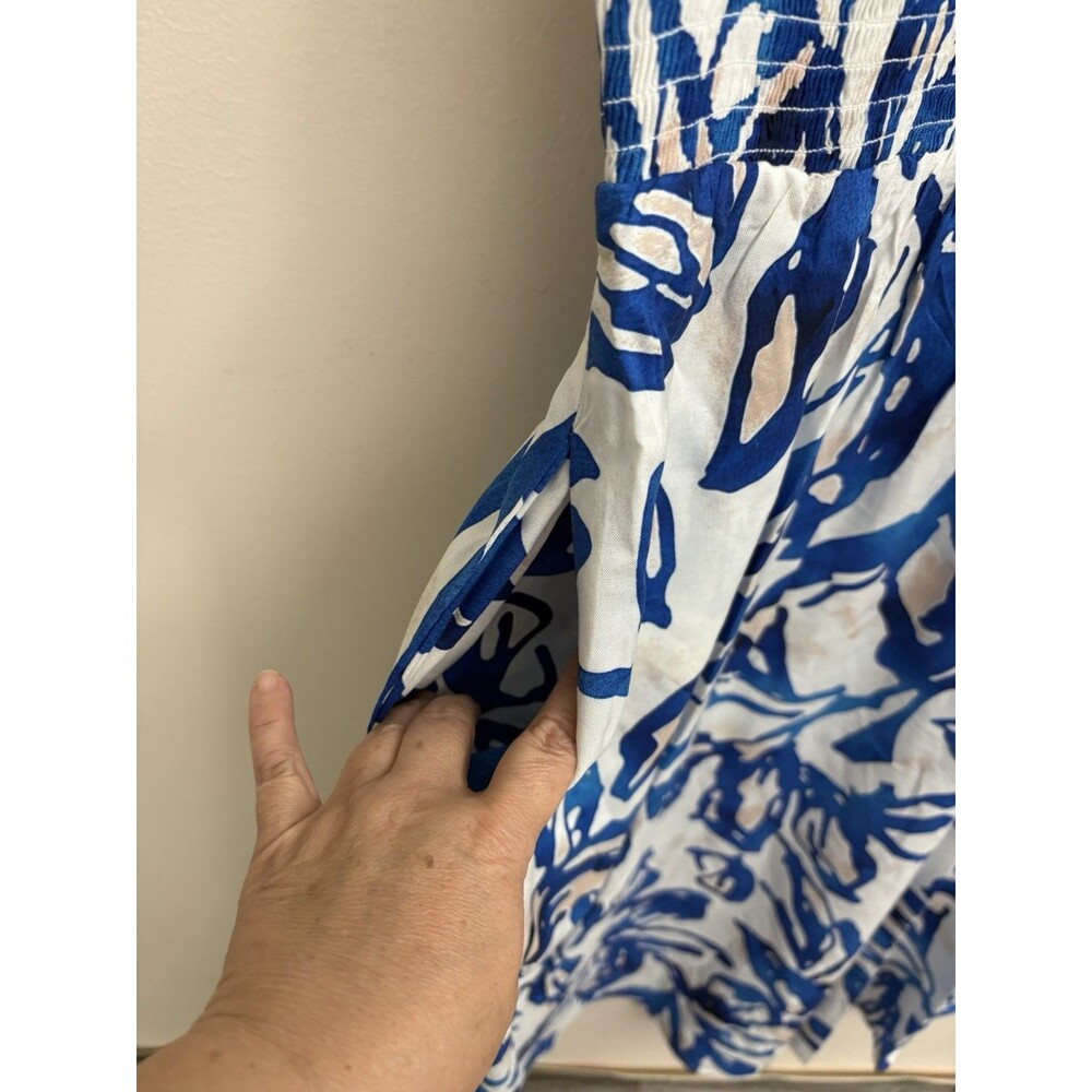 Calvin Klein Women Midi Dress Size 12 NWT Smocked W/ Pockets Floral Sleeveless - Picture 11 of 14